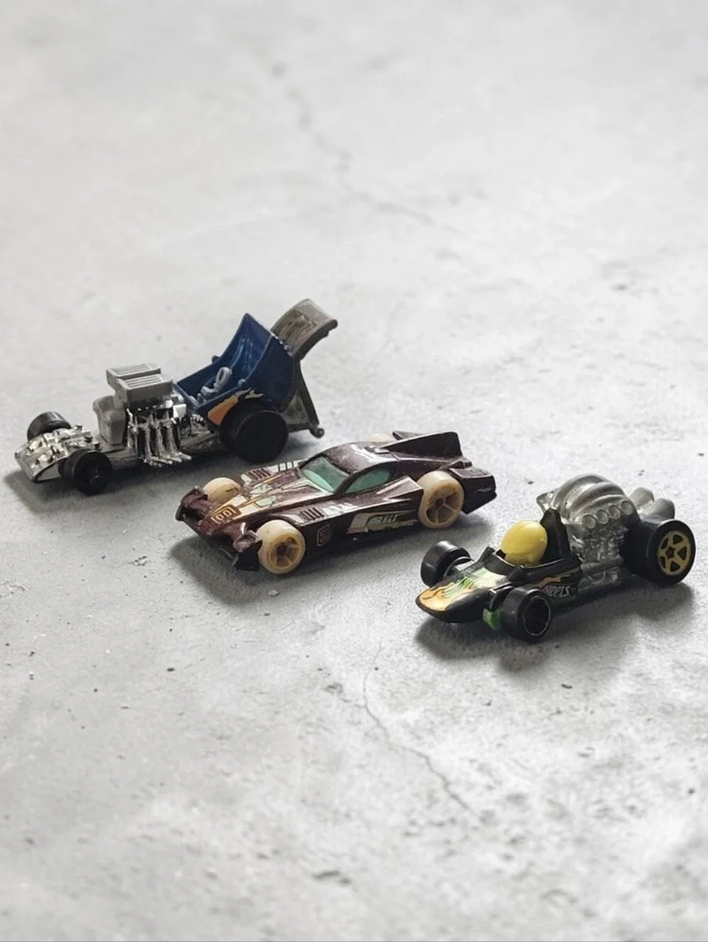 (Lot Of 3) Assorted Hot Wheels Boomer Dragster/bFormul8r/ Head Starter/Die-Cast